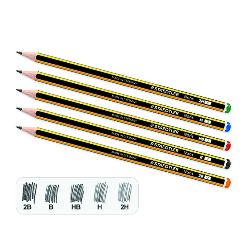 STAEDTLER（德国施德楼）专业制图铅笔, 绘画素描设计绘图铅笔（2B, B, HB, H, 2H)