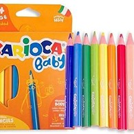 CARIOCA快乐画 彩色铅笔 10色 可水洗 安全无毒 食品级 宝宝儿童幼儿园小学生粗杆圆头涂鸦画画笔彩色铅笔 