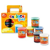Carioca快乐画安全无毒宝宝防吞咽6色手掌画手指画涂鸦食品级颜料2岁以上易水洗色彩鲜艳